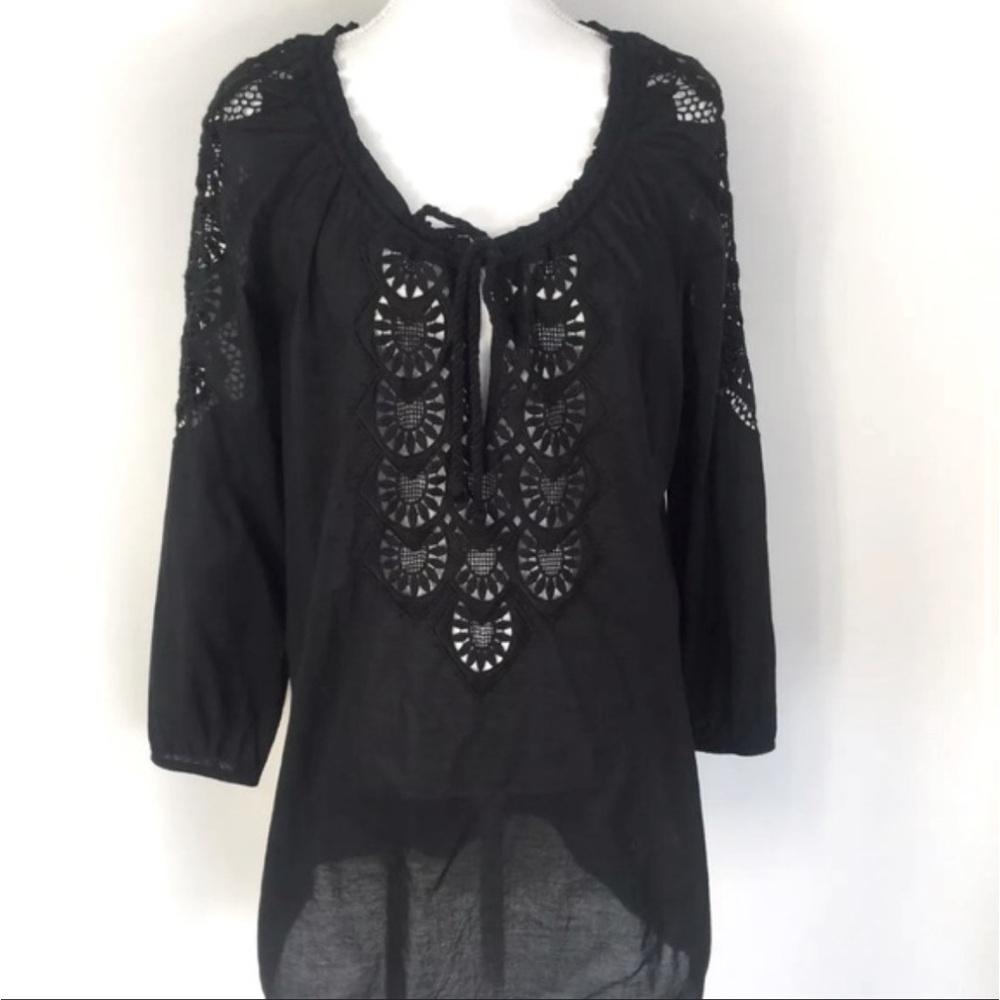 J. CREW  | 100% cotton black tunic pool beach cover up